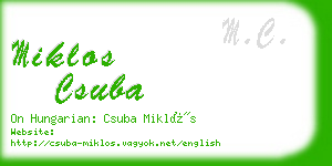 miklos csuba business card